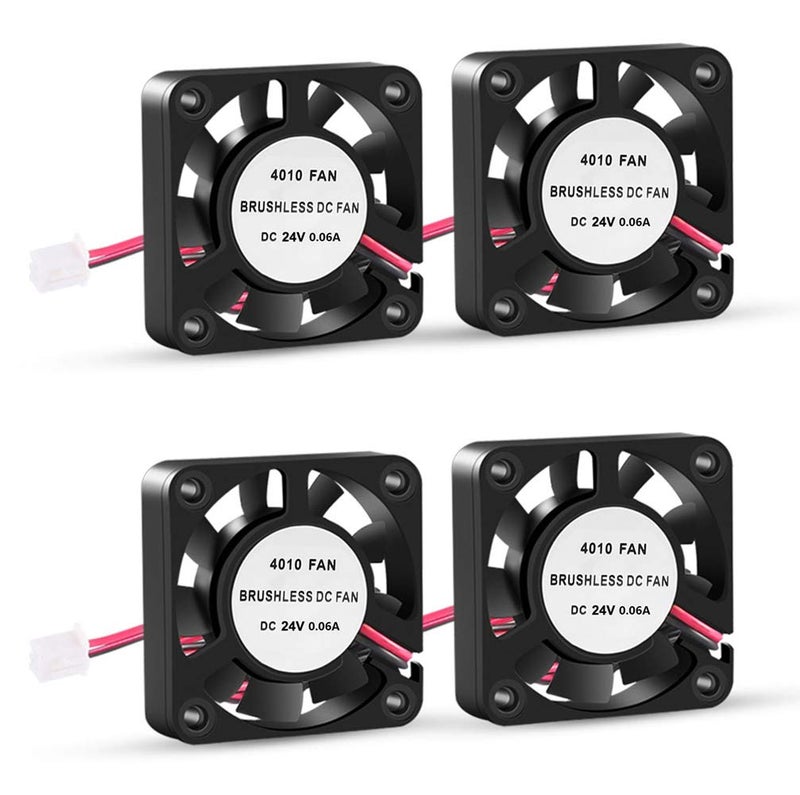 UMLIFE 3D Printer Cooling Fan, 40mm x 40mm x 10mm Blower Cooling Fan with 2 Pin Terminal for Hotend Extruder Heatsinks Makerbot MK7 MK8 CPU Chip (24V 0.06A) - Image 1